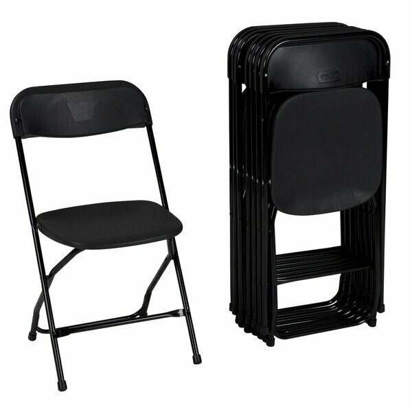 Zown 60540BLK8E Premium Black Commercial Banquet Folding Chair - 8/Pack, 8PK 31260540BLK8